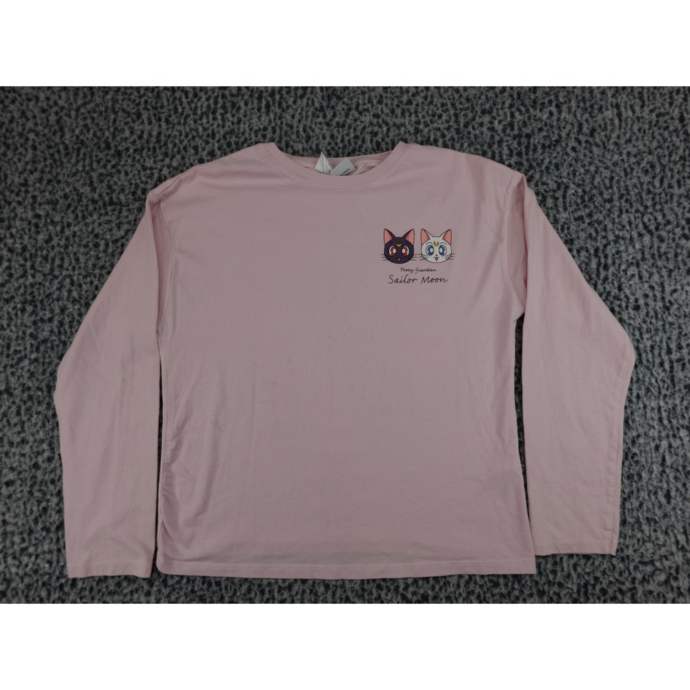 Sailor Moon Pretty Guardian Luna Artemis Pink Long Sleeve Graphic YOUTH 13-14